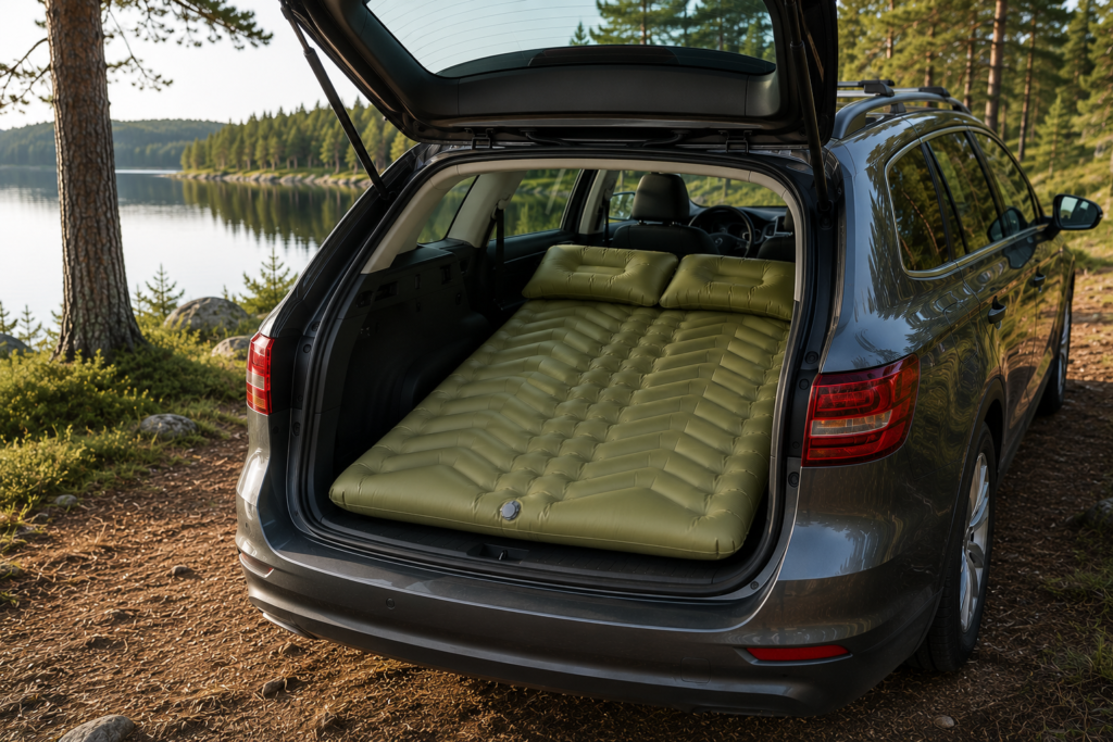 Inflatable car mattress for SUV car camping